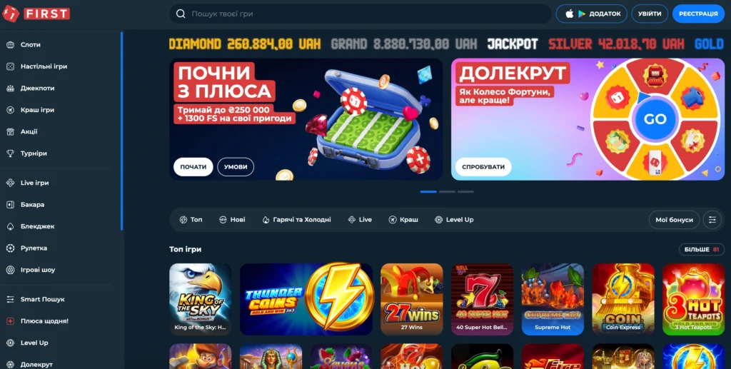 Характеристики онлайн казино First