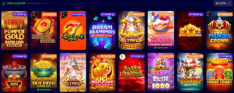 слоти від 1грн Casino UA з високим rtp